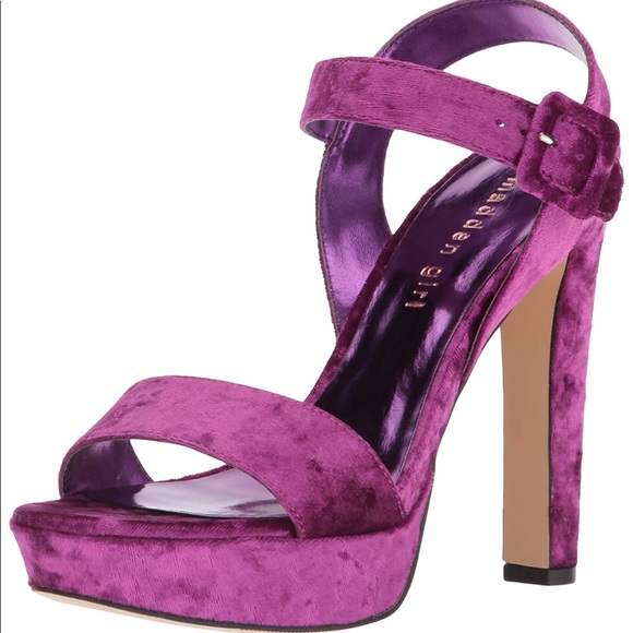 Madden Girl Velvet Fuchsia Heels - Picture 4 of 8